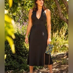 J. Crew Black Halter 100% silk Backless Dress